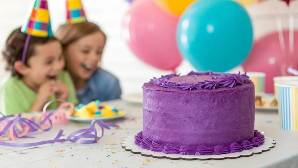 purple birthday cake