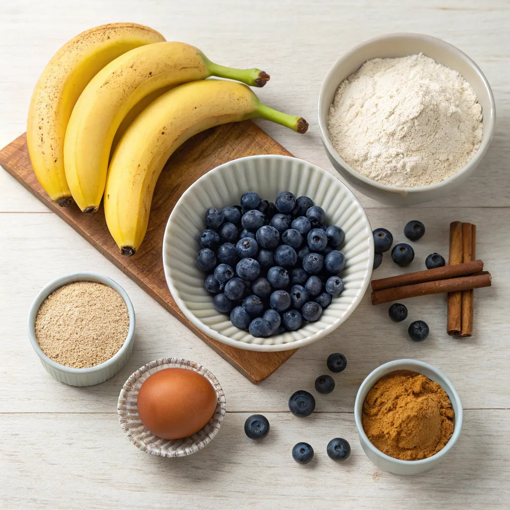 Ingredients for Blueberry and Banana Muffins Recipe