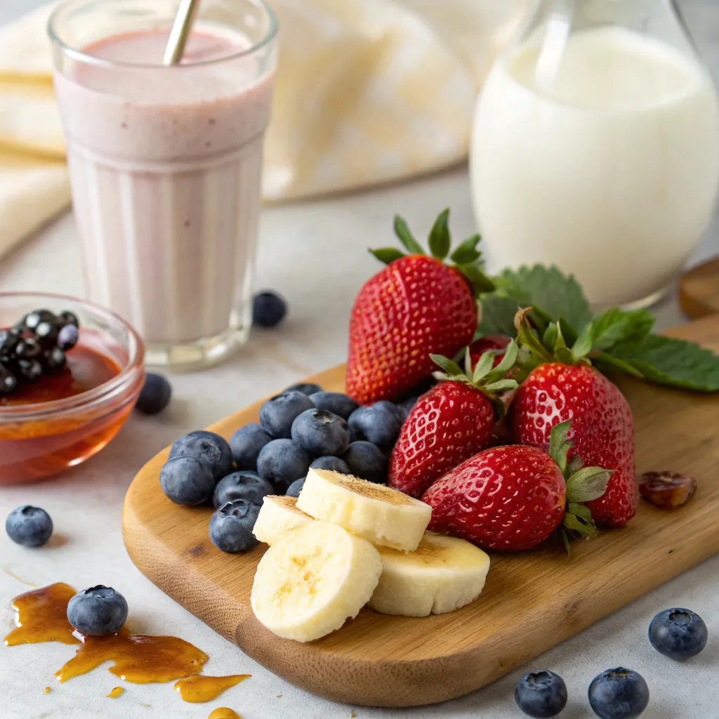 Ingredients for Strawberry Blueberry Smoothie Recipe