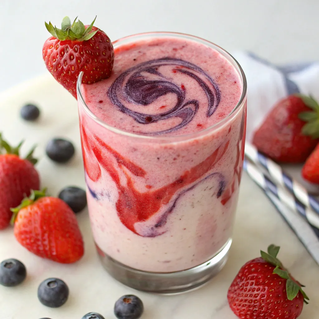 strawberry blueberry smoothie istructions : Serve & enjoy