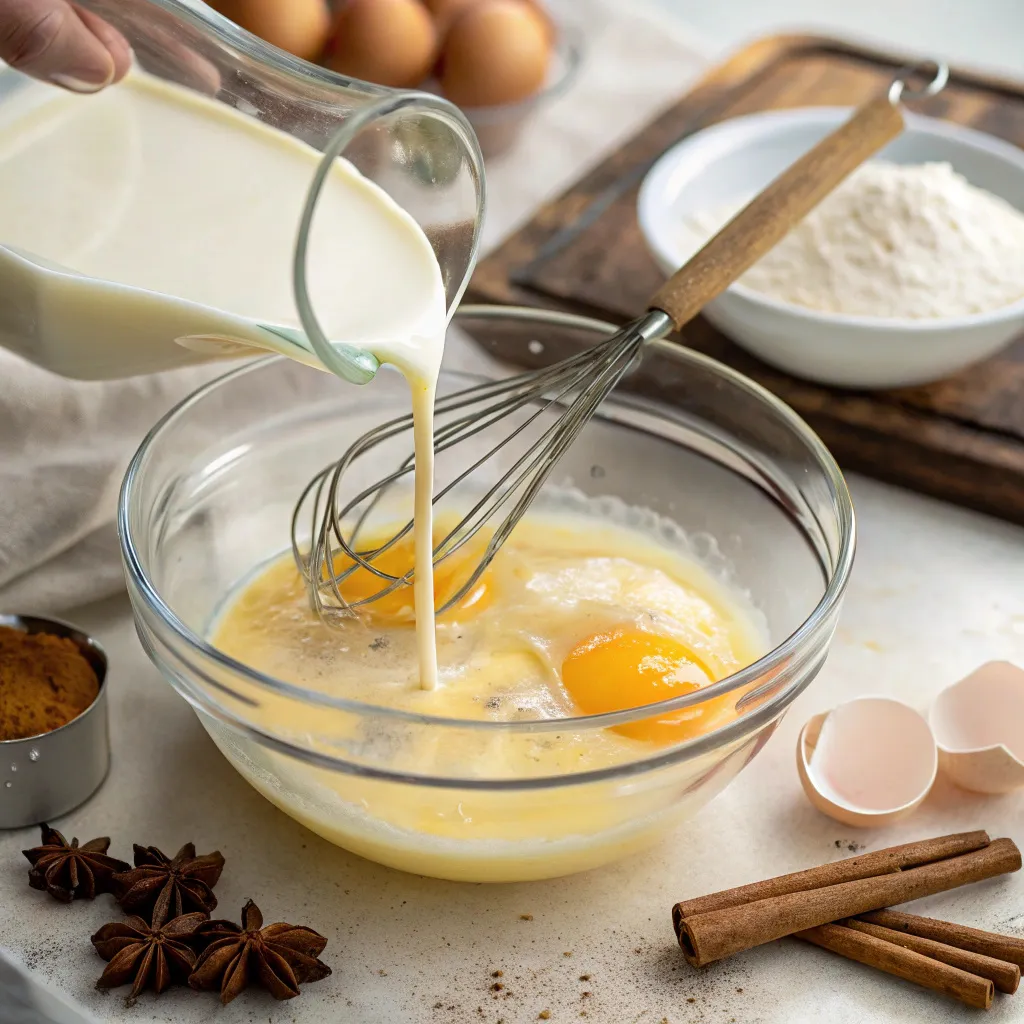 Make the Custard for French toast casserole