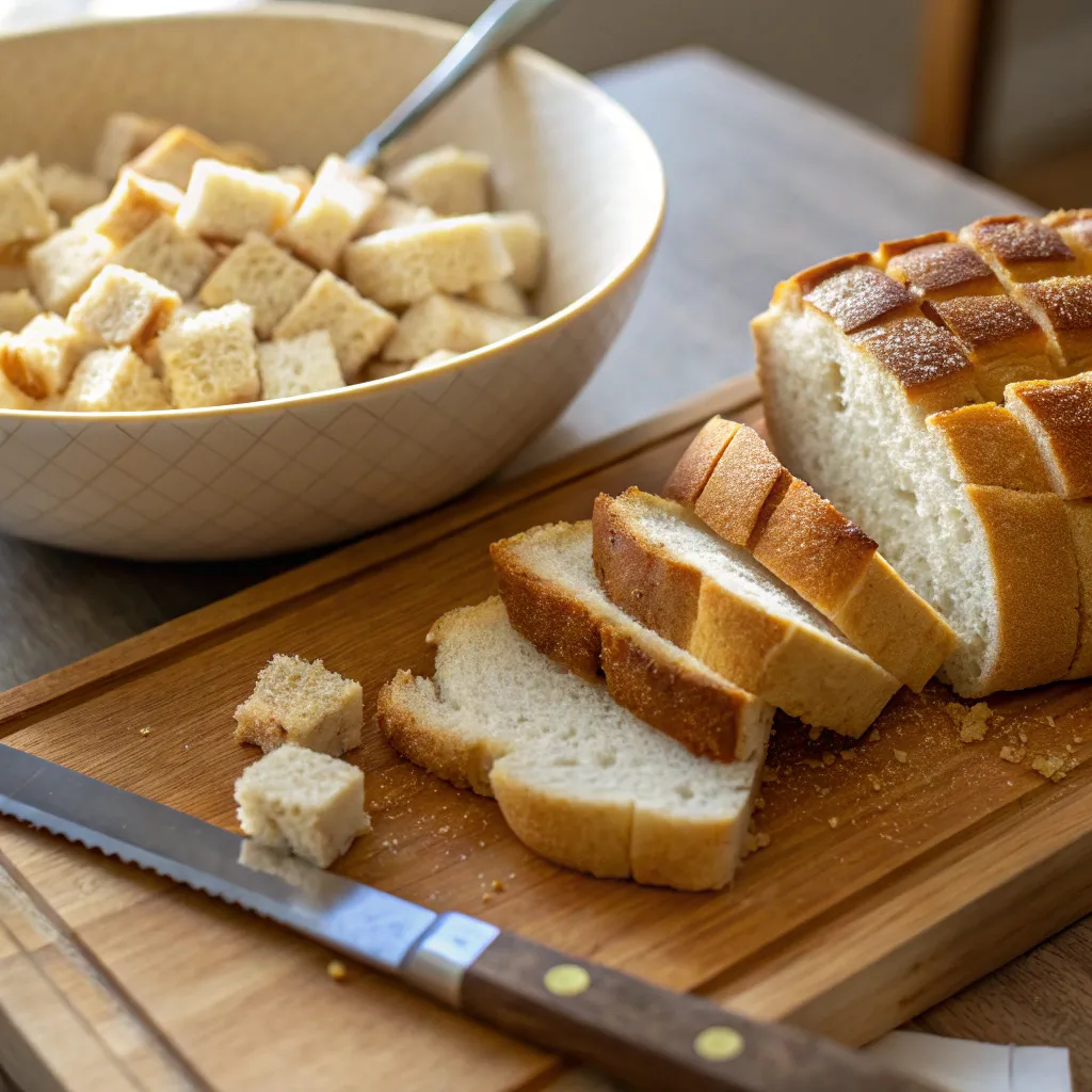 Prepare the Bread for French toast casserole