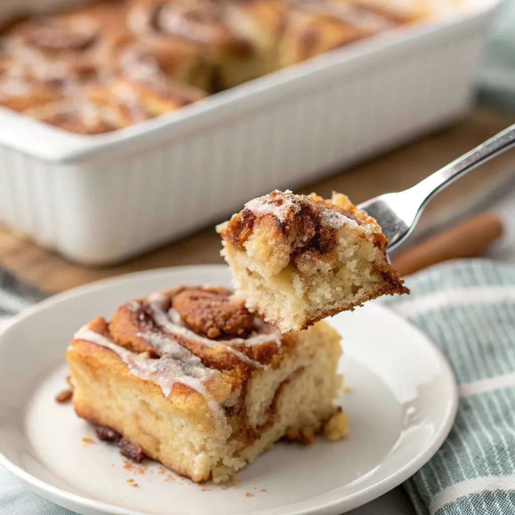 Step by Step Instructions for a Perfect cinnamon roll casserole : Serve and enjoy