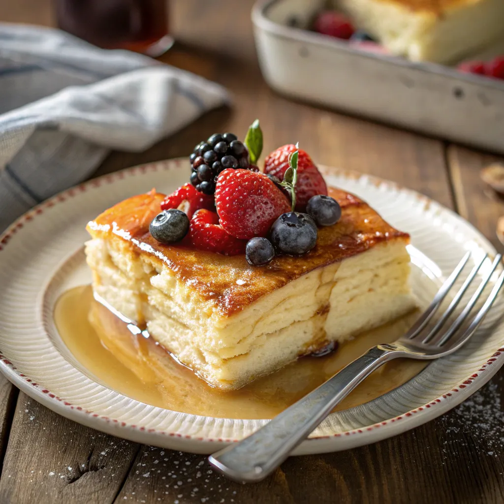 Step by Step Instructions for a Perfect Pancake Casserole : Serve warm