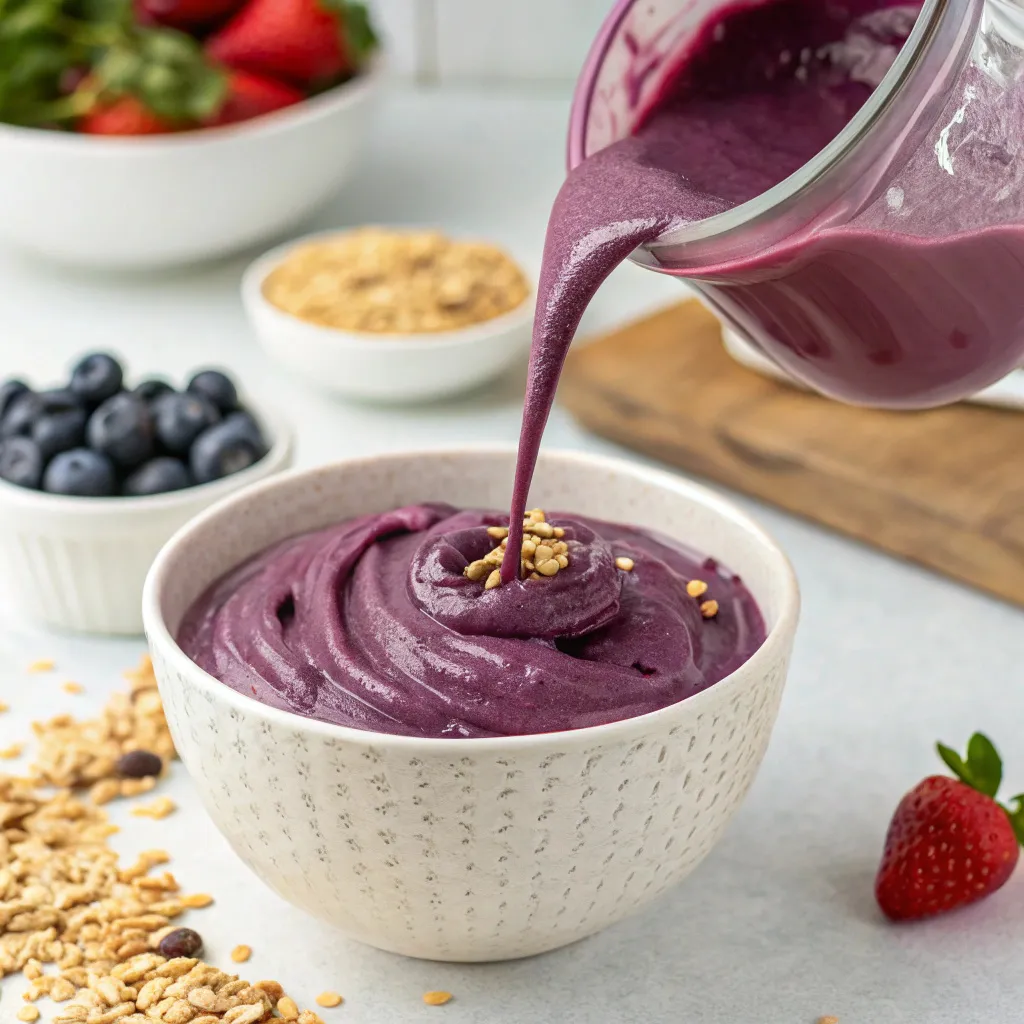 Step-by-Step Instructions for Homemade Acai Bowl : Pour into a Bowl