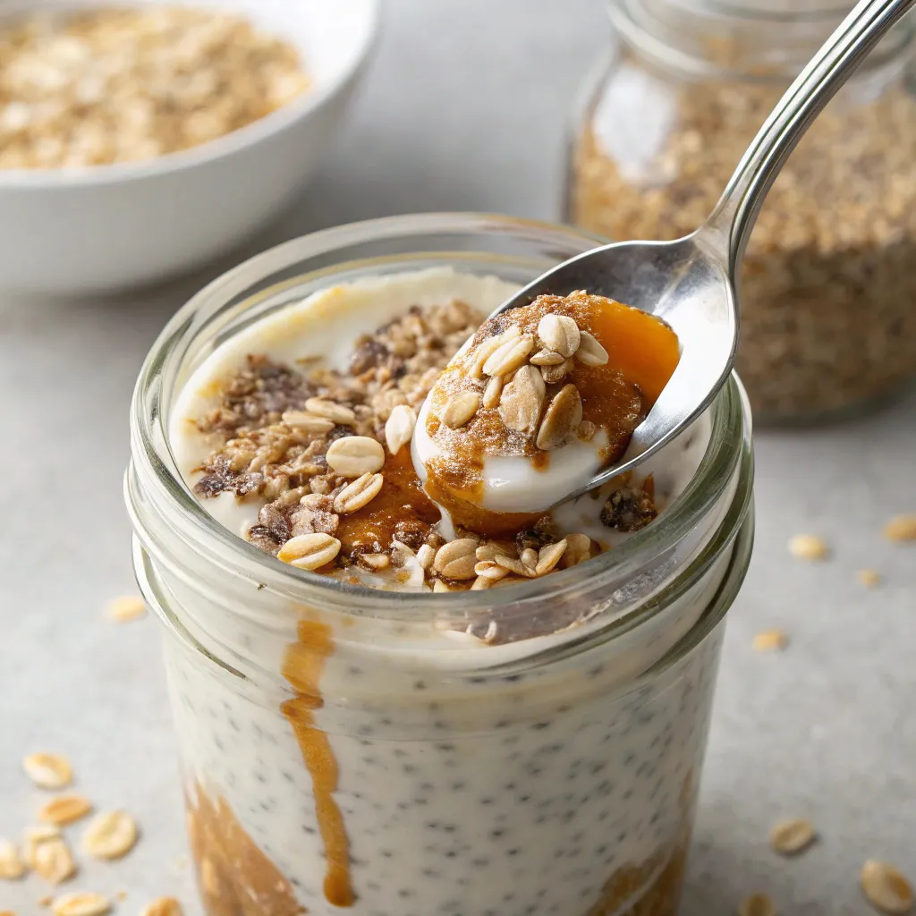 Step-by-Step Instructions for Overnight Oats with Yogurt and Chia Seeds : Stir and sweeten