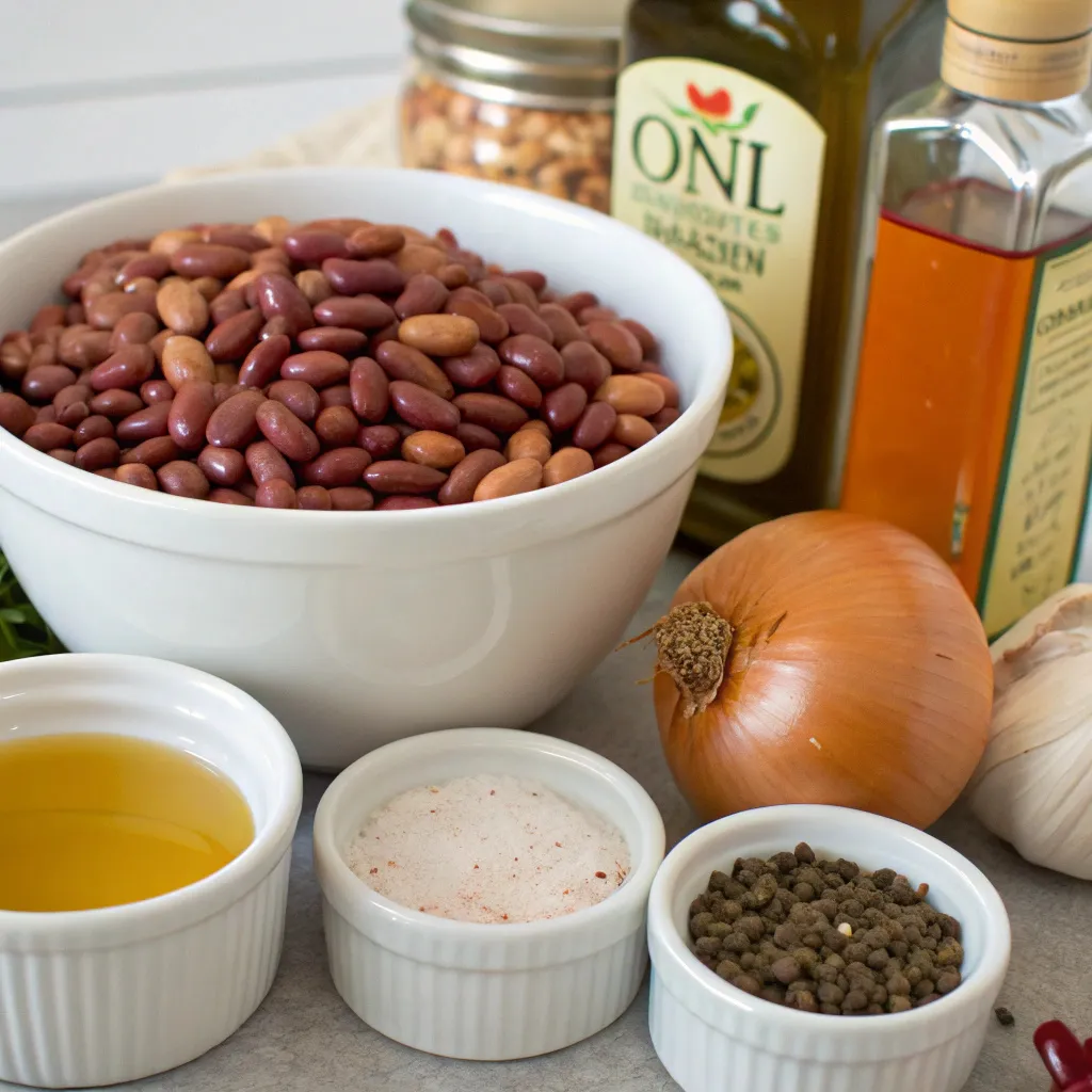 Ingredients for Simple Vegetarian Slow-Cooked Beans