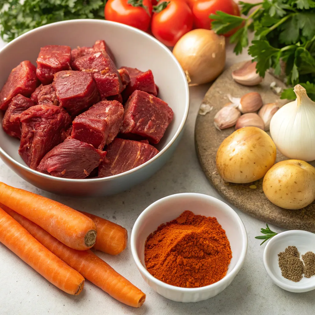 Ingredients for Slow Cooker Hungarian Goulash