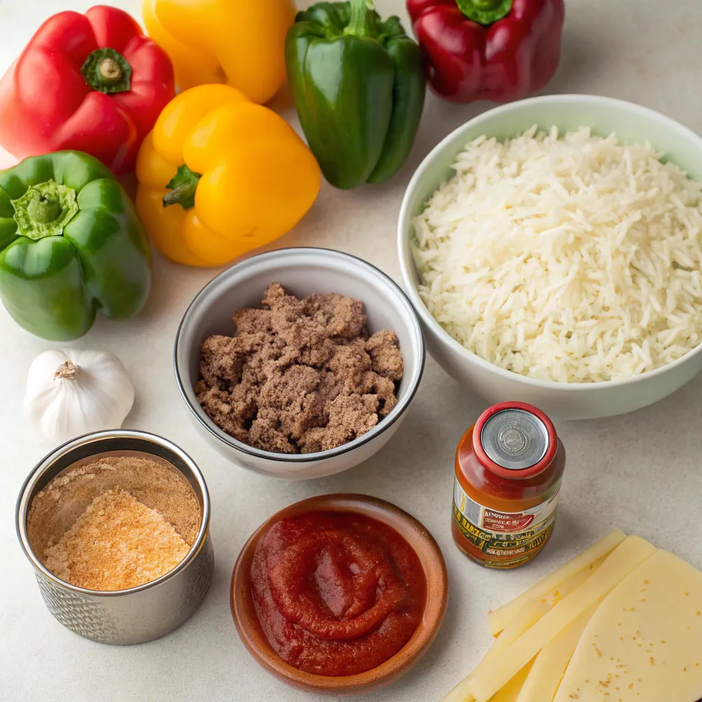 Ingredients for Slow-Cooker Stuffed Peppers