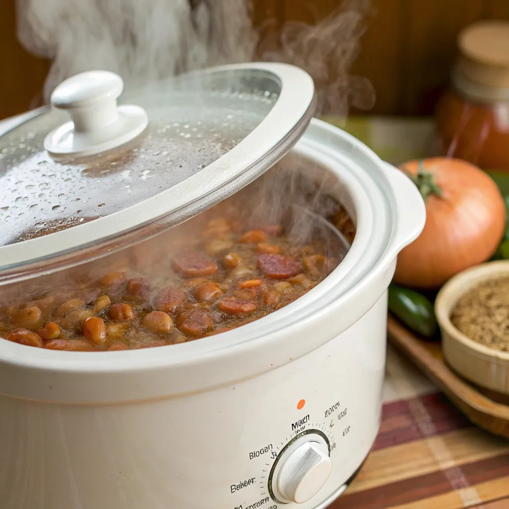 Instructions for Simple Vegetarian Slow-Cooked Beans : Cook