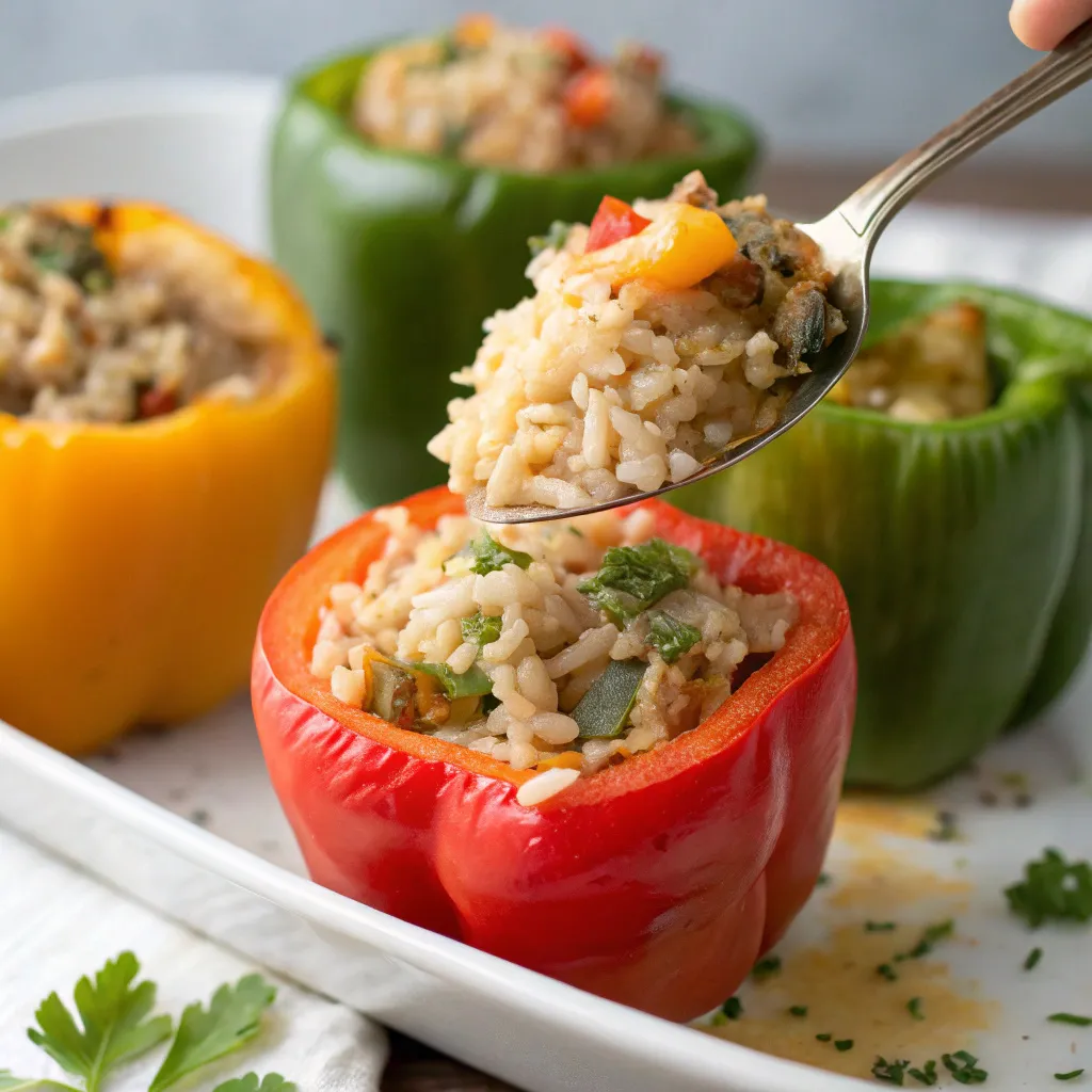 Instructions for Slow-Cooker Stuffed Peppers : Stuff Peppers