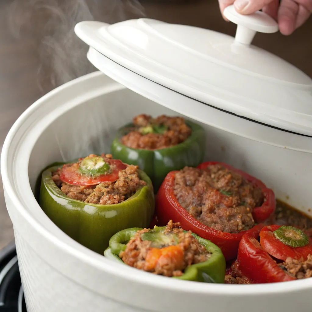 Instructions for Slow-Cooker Stuffed Peppers : Cook on Low