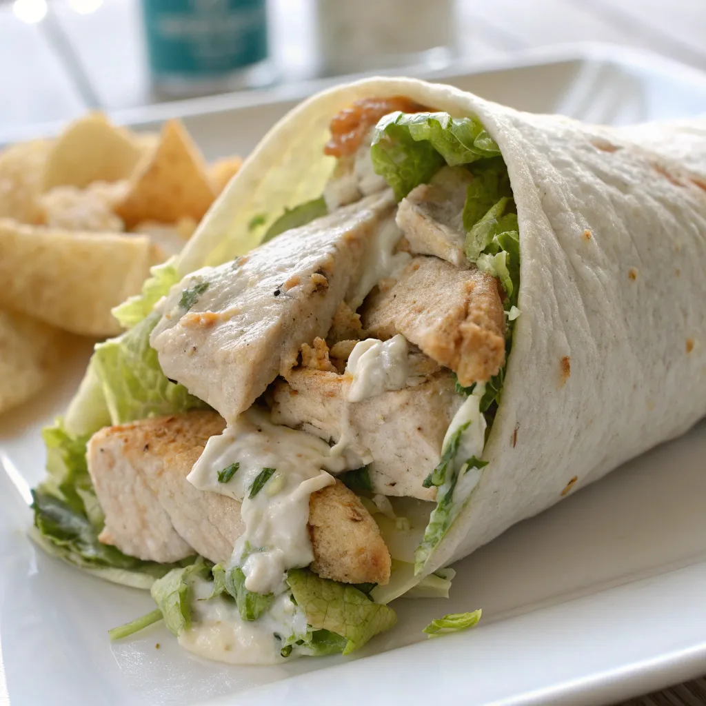 Slow-Cooked Chicken Caesar Wraps