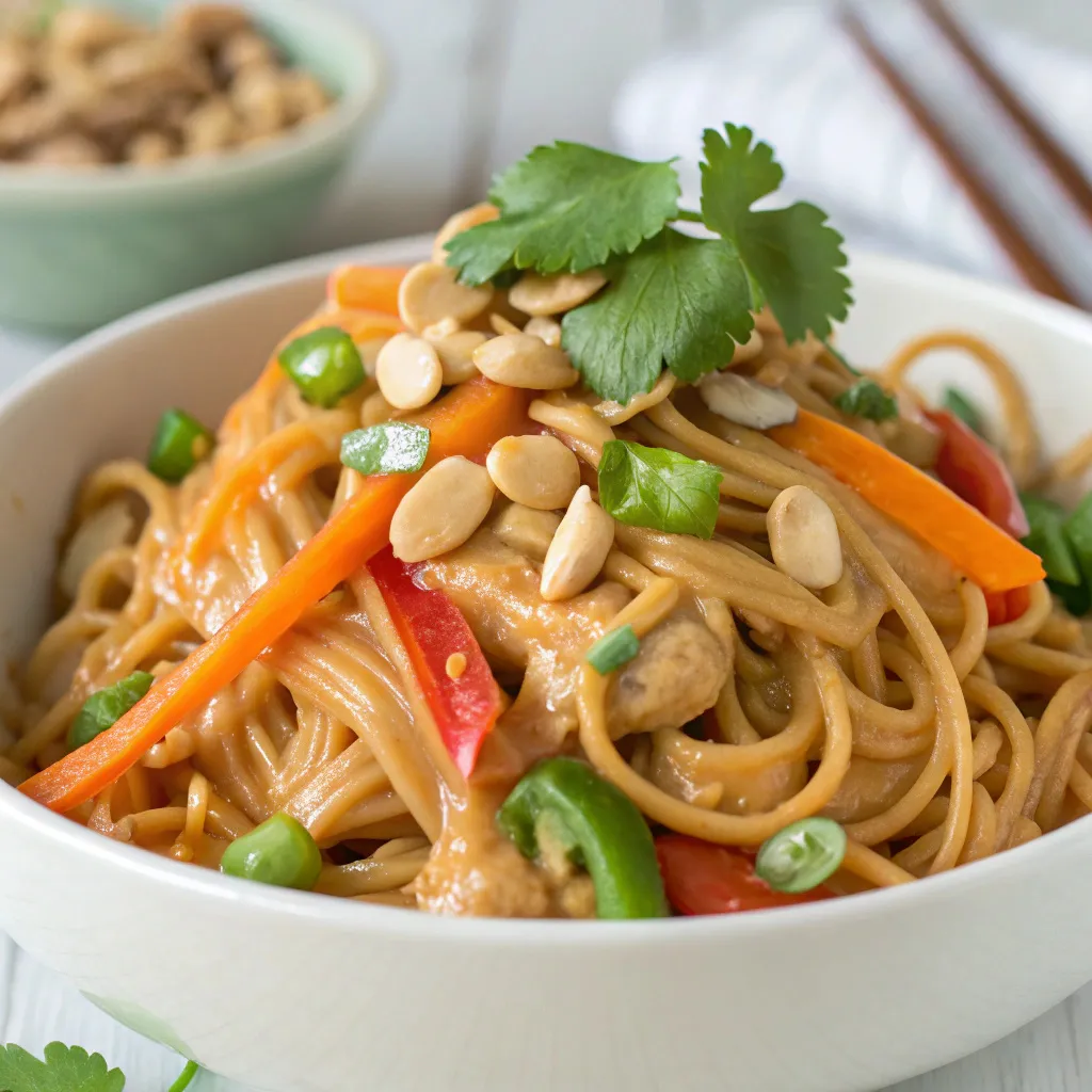 Slow-Cooker Thai Peanut Noodles Recipe