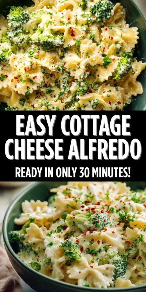Easy Cottage Cheese Alfredo with Broccoli creamy dish